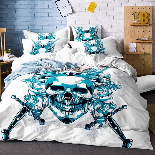 New Skull Duvet Cover Set Twin Full Queen King Bedclothes Sugar Skull