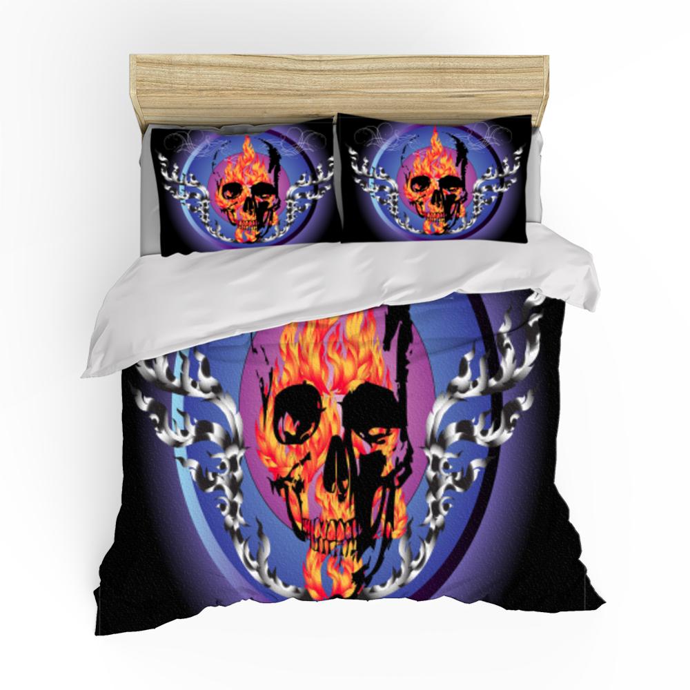 Sugar Skull Bedding Set Queen Size Flower Skull Bed Linen Double Duvet Cover