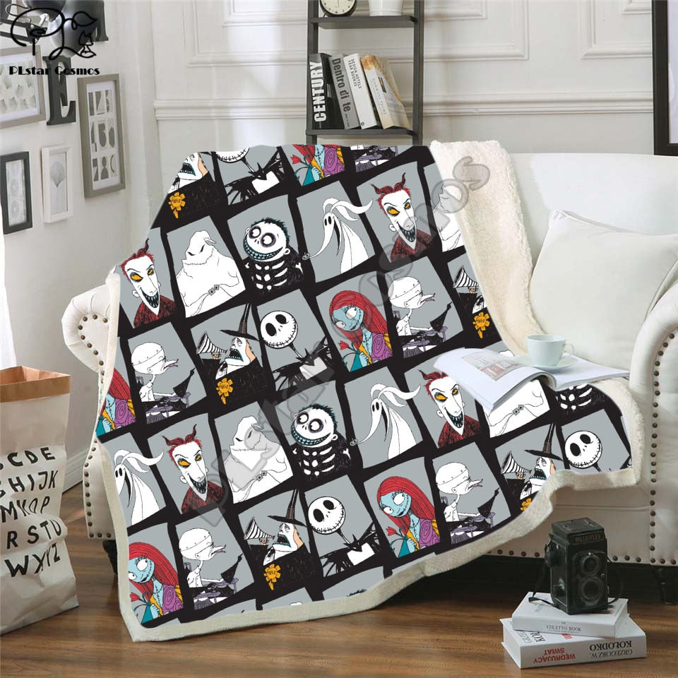 The Nightmare Before Christmas Jack Skull Sherpa Blanket Plush