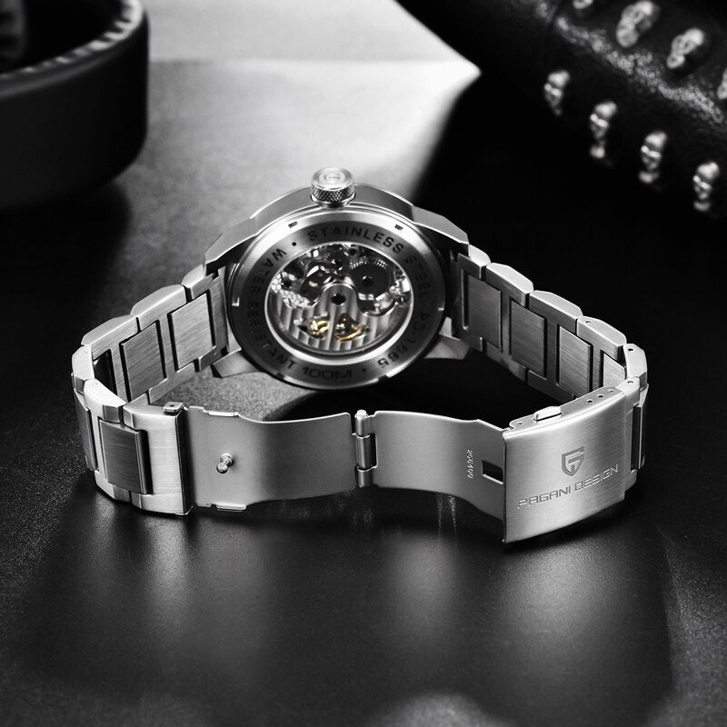 Skeleton Skull Men's Mechanical Watches Top Brand Stainless Steel Waterproof Automatic Watch Sapphire Glass Clock