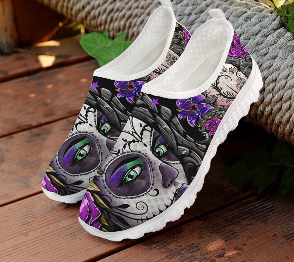 Flats Women Sneakers Casual Summer Skull