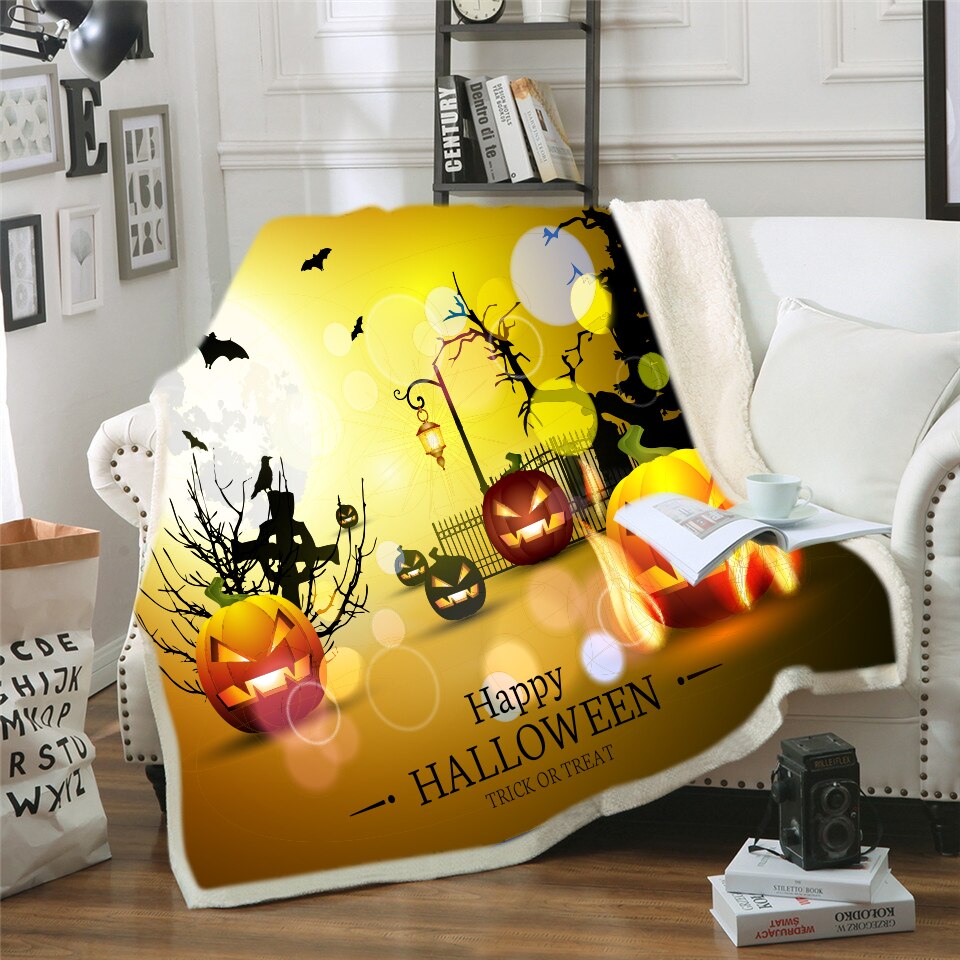 Girls Throw Blanket Grunge Halloween Lady with Sugar Skull Make Up Creepy