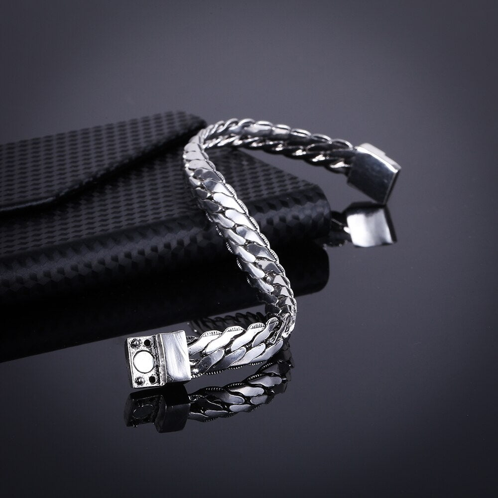 Fashion Biker Womens Ancient Silver color Bracelet Chain