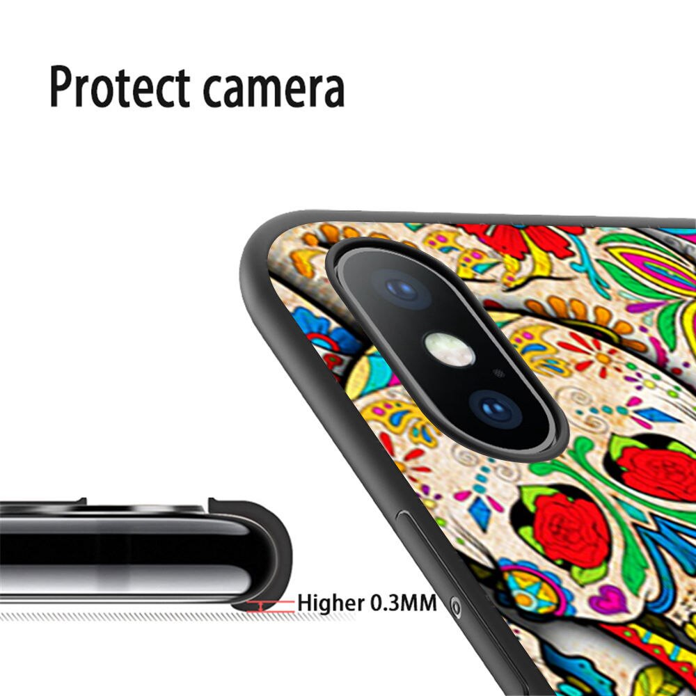 Sugar Skull Collage Soft Phone Case for iPhone