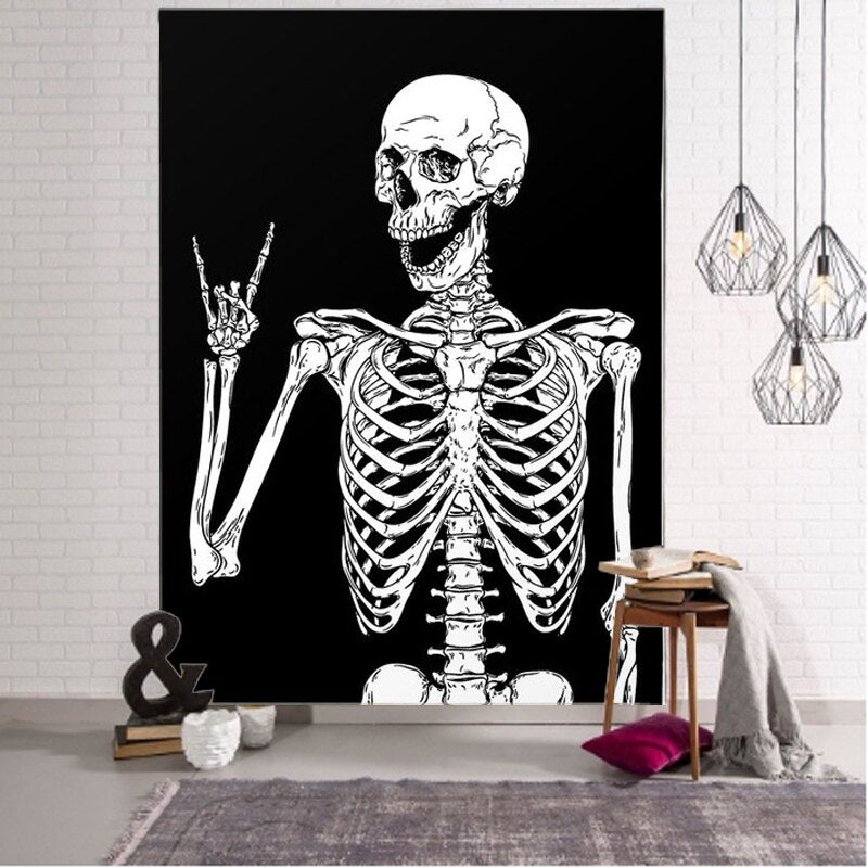 Tarot skull flower Pattern Blanket Indian Mandala Tapestry Wall Hanging