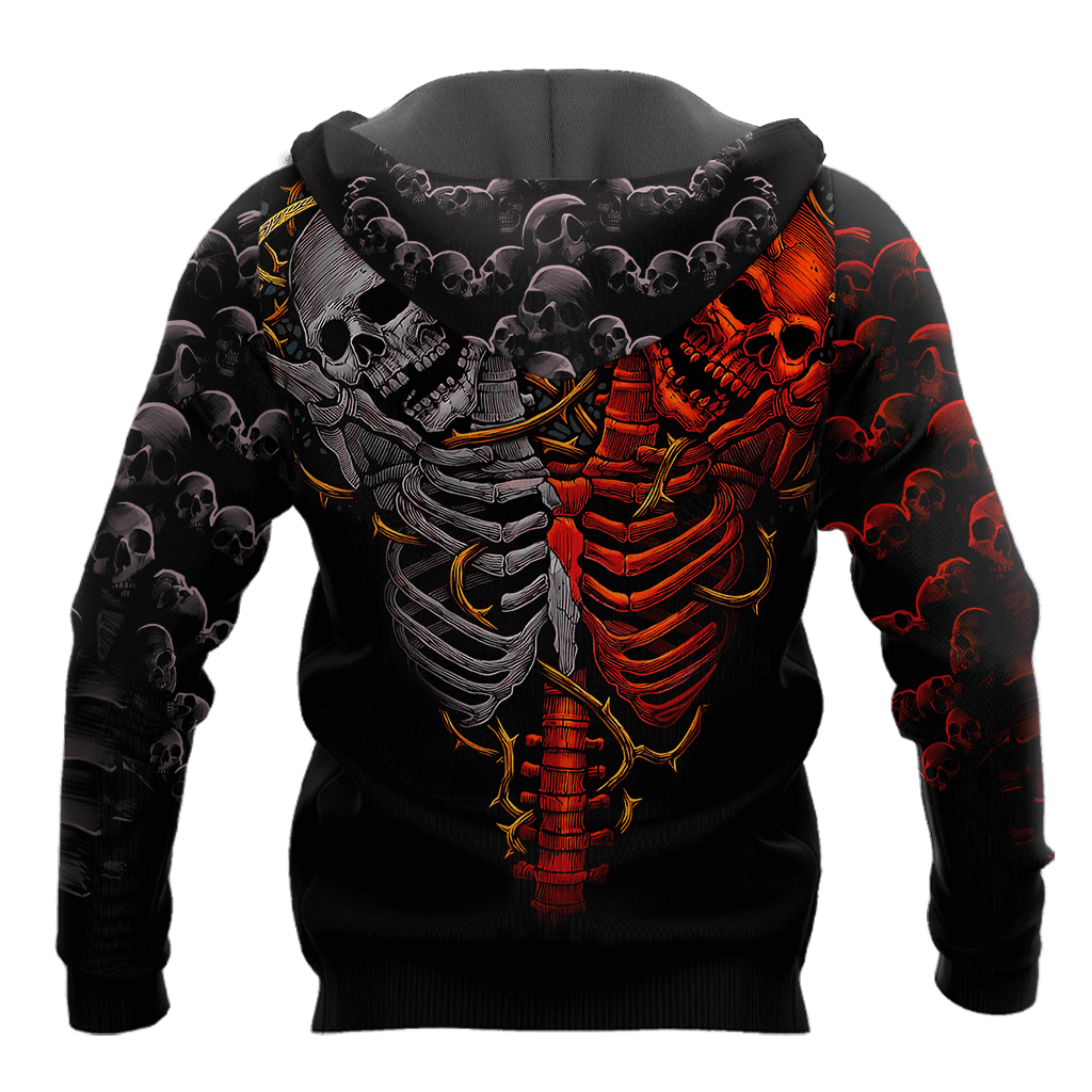 Funny Twin Skull Tattoo 3D All Over Printed Mens hoodies and Sweatshirt Autumn Unisex zipper Hoodie Casual Sportswear