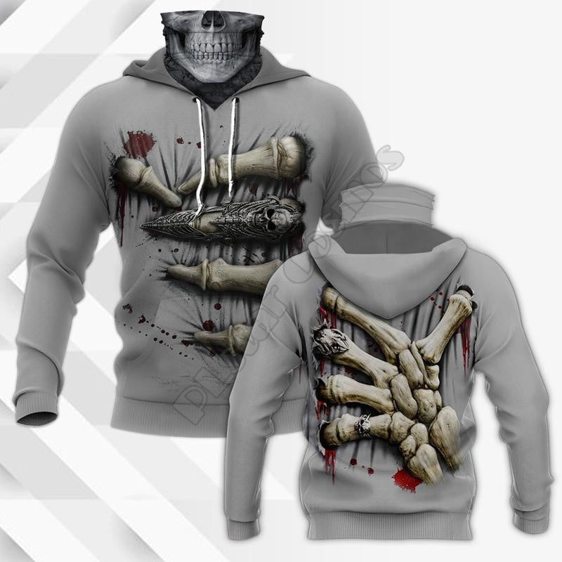 Sugar Skull 3D Printed Hoodies Sweatshirt Casual Pullover Hoodie Mask Warm