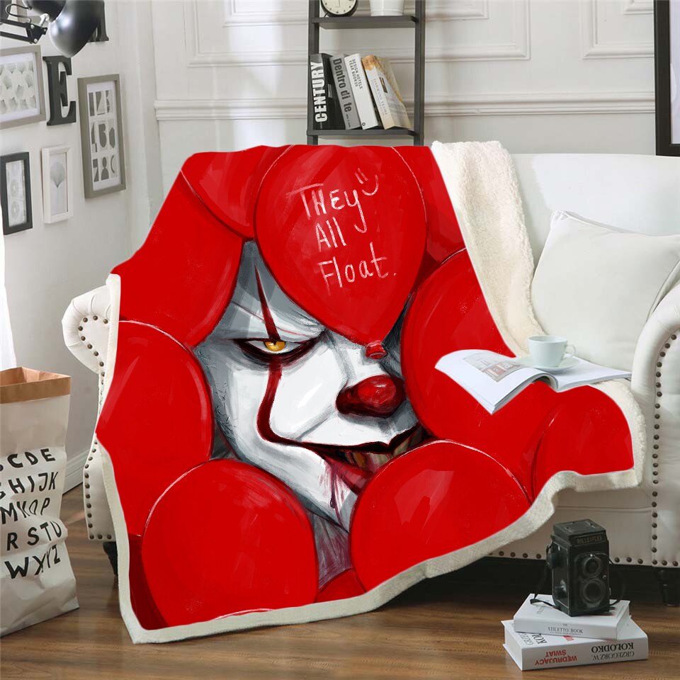 Night Before Christmas Joker Poker Printed Velvet Plush Blanket Duvet