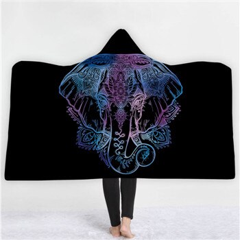 Fashion Sugar Skull Flower Hooded Blanket for Adults Floral Gothic