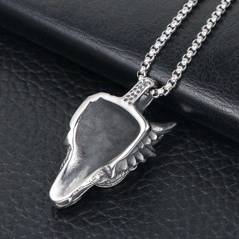 Dragon Pendant Necklaces Titanium Steel Jewelry Animal Head Necklace