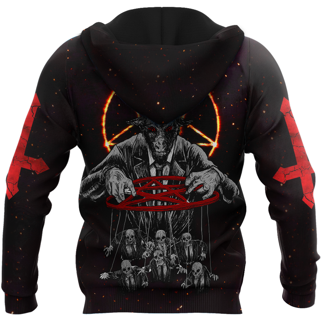 Lord Of Death Satanic Skull 3D All Over Printed Autumn Men Hoodies Unisex Casual Zip Pullover Streetwear