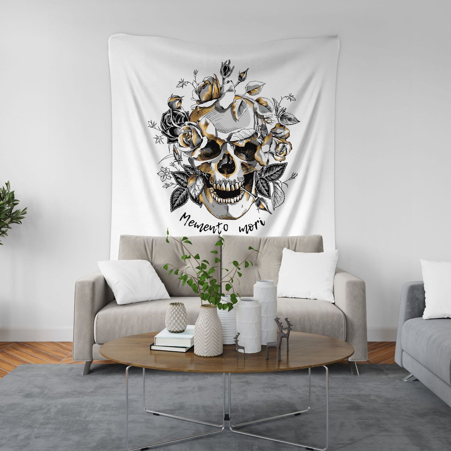 Cartoon Skull Pattern Tapestry Blanket Wall Hanging Tapestries Home