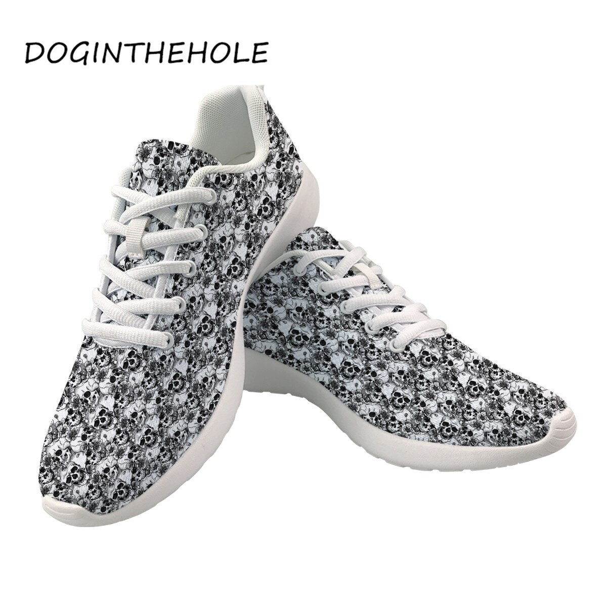 Sneakers Skull Printing Casual Women Flats Shoes