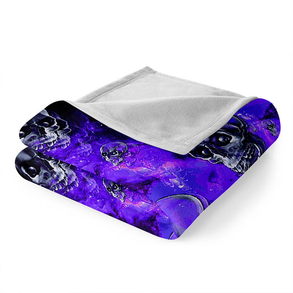 Psychedelic Skull Blanket Cozy Bedding Blankets Warm Plush Sofa