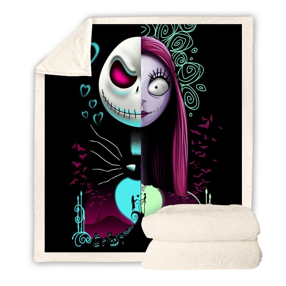 Newest The Nightmare Before Christmas Jack Skull Sherpa Blanket