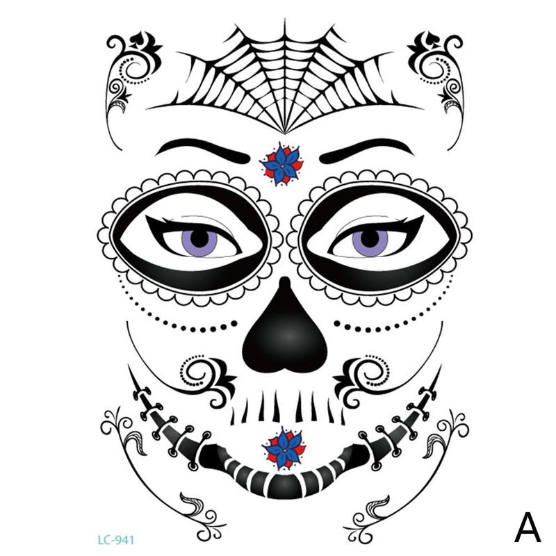 1 PC Halloween Temporary Face Art Tattoo Beauty Skull Tatoo Sugar