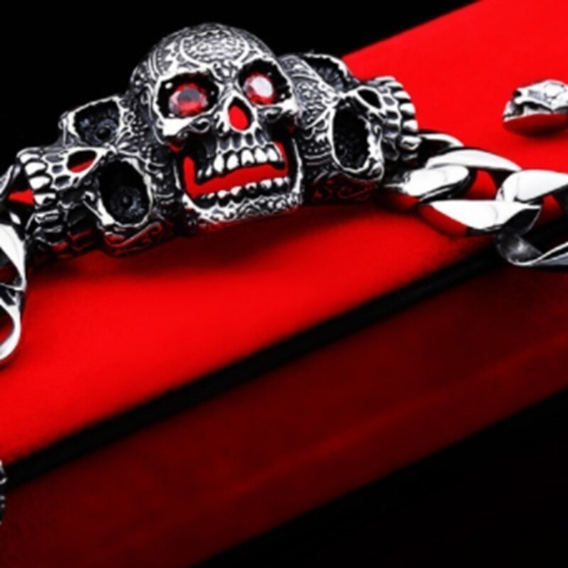 Vintage Gothic Personality Punk Fashion Trend Men Punk Skull Bracelet & Bangle Jewelry