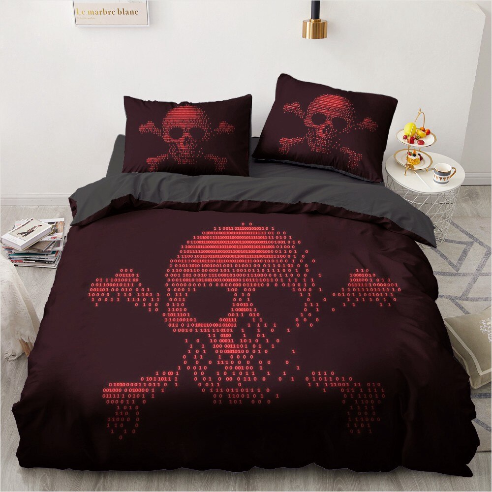 Simple Bedding Sets 3D Rock Skull Duvet Quilt Cover