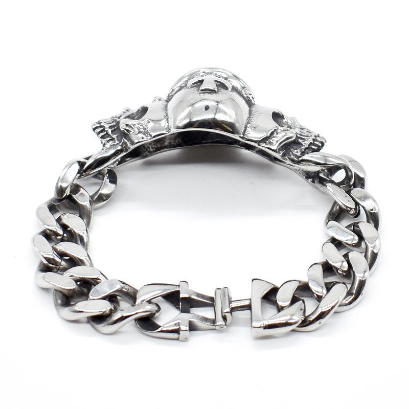 2021 Skull Bracelet 316L Stainless Steel Big Heavy Men Bracelet
