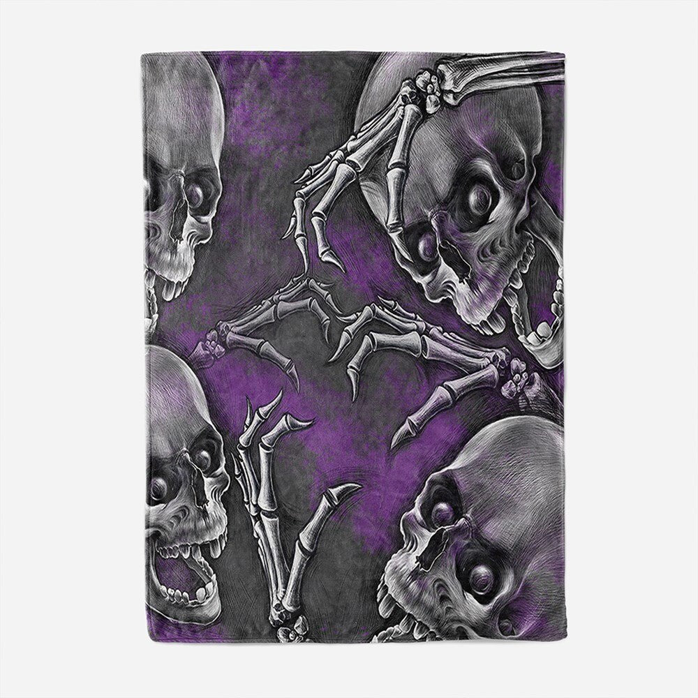 Skull Halloween Blanket Cozy Plush Throw Blanket for Couch Bed Sofa