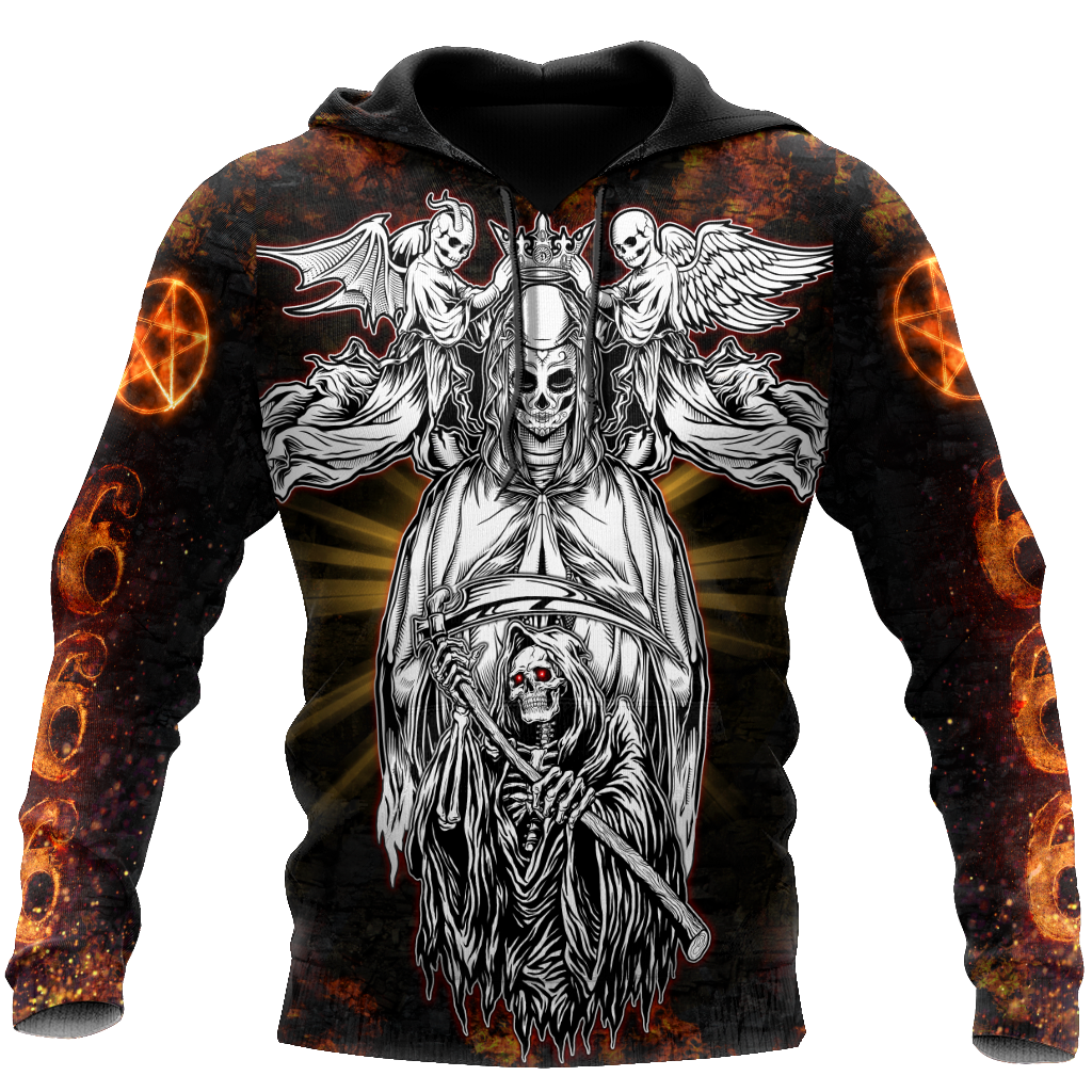 Skull Satanic Fire Pattern 3D Printed Autumn Men Hoodies Unisex Casual Pullovers Zip Hoodie Streetwear sudadera hombre