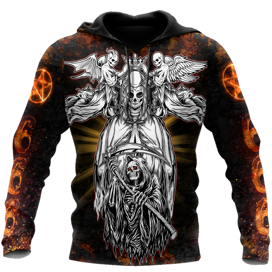 Skull Satanic Fire Pattern 3D Printed Autumn Men Hoodies Unisex Casual Pullovers Zip Hoodie Streetwear sudadera hombre