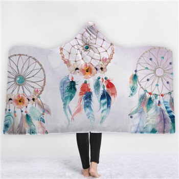 Fashion Sugar Skull Flower Hooded Blanket for Adults Floral Gothic