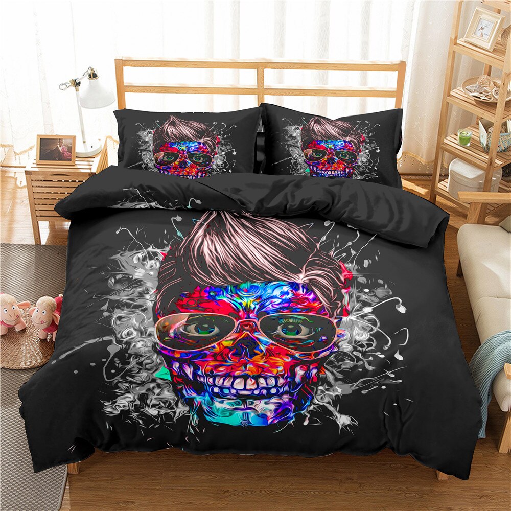 Gothic Skull Bedding Set Twin Full Queen King Double Sizes Duvet Cover