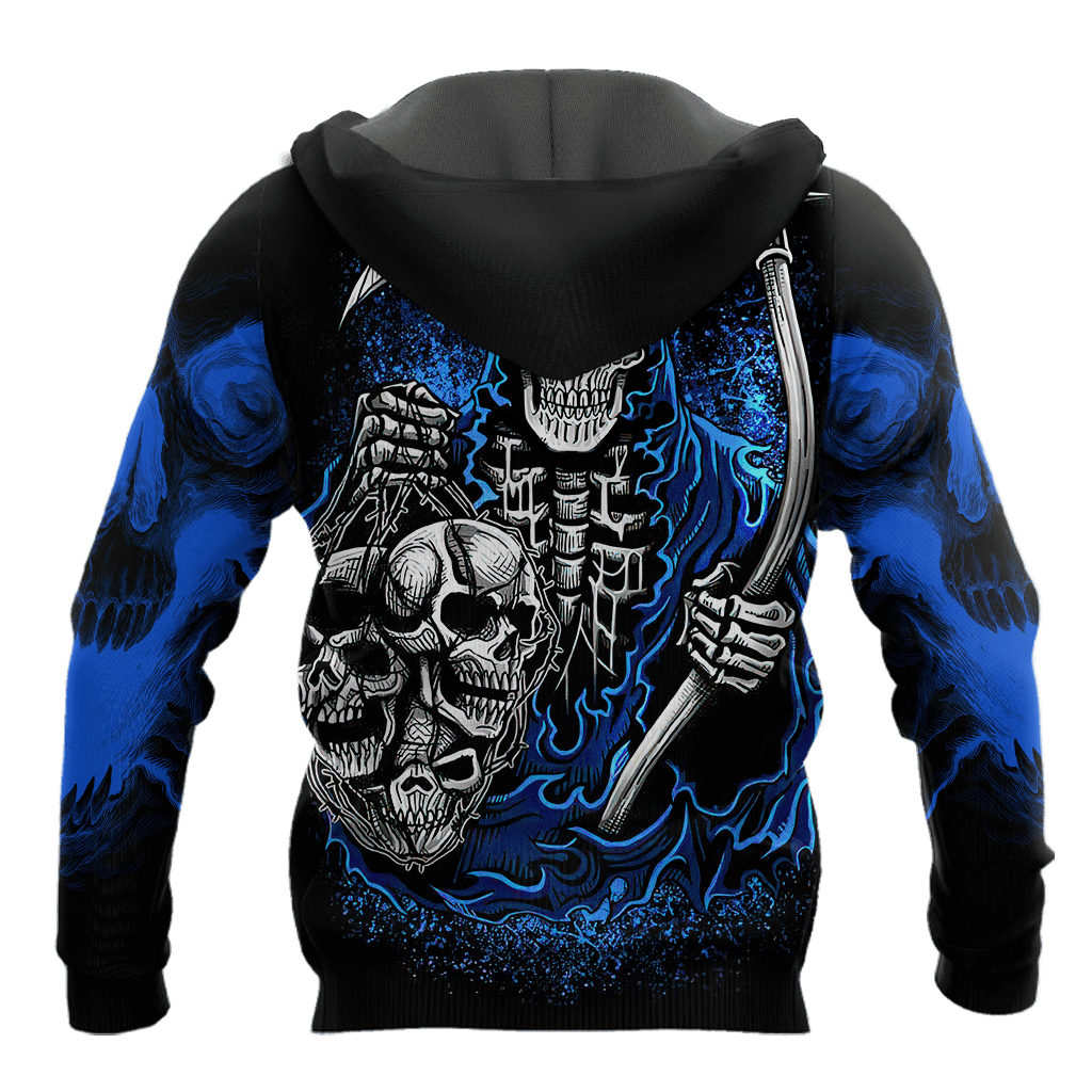 Reaper Scythe Skull Tattoo 3D All Over Printed Mens hoodies and Sweatshirt Autumn Unisex zipper Hoodie Casual Sportswear