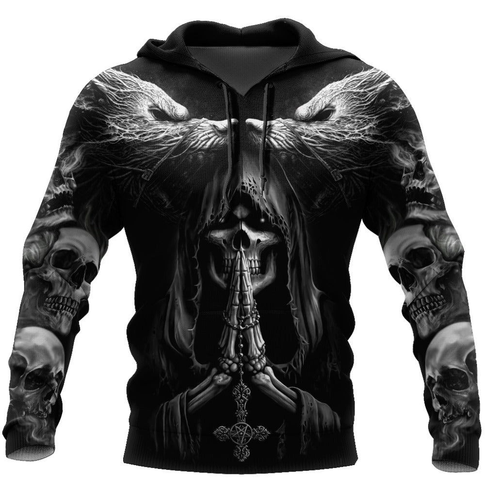 Autumn Fashion Hoodies Fenrir Viking Skull Tattoo 3D All Over Printed Mens Sweatshirt Unisex Zip Pullover Casual Jacket