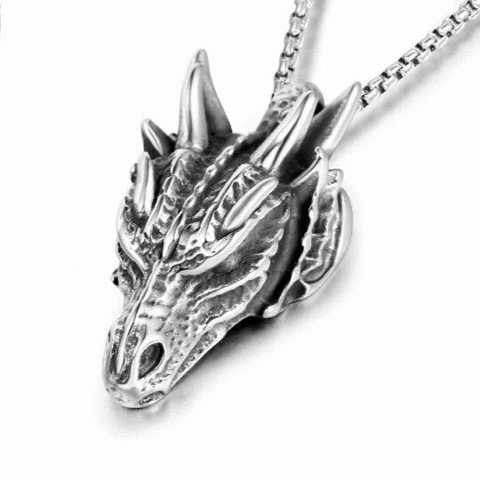 Dragon Pendant Necklaces Titanium Steel Jewelry Animal Head Necklace