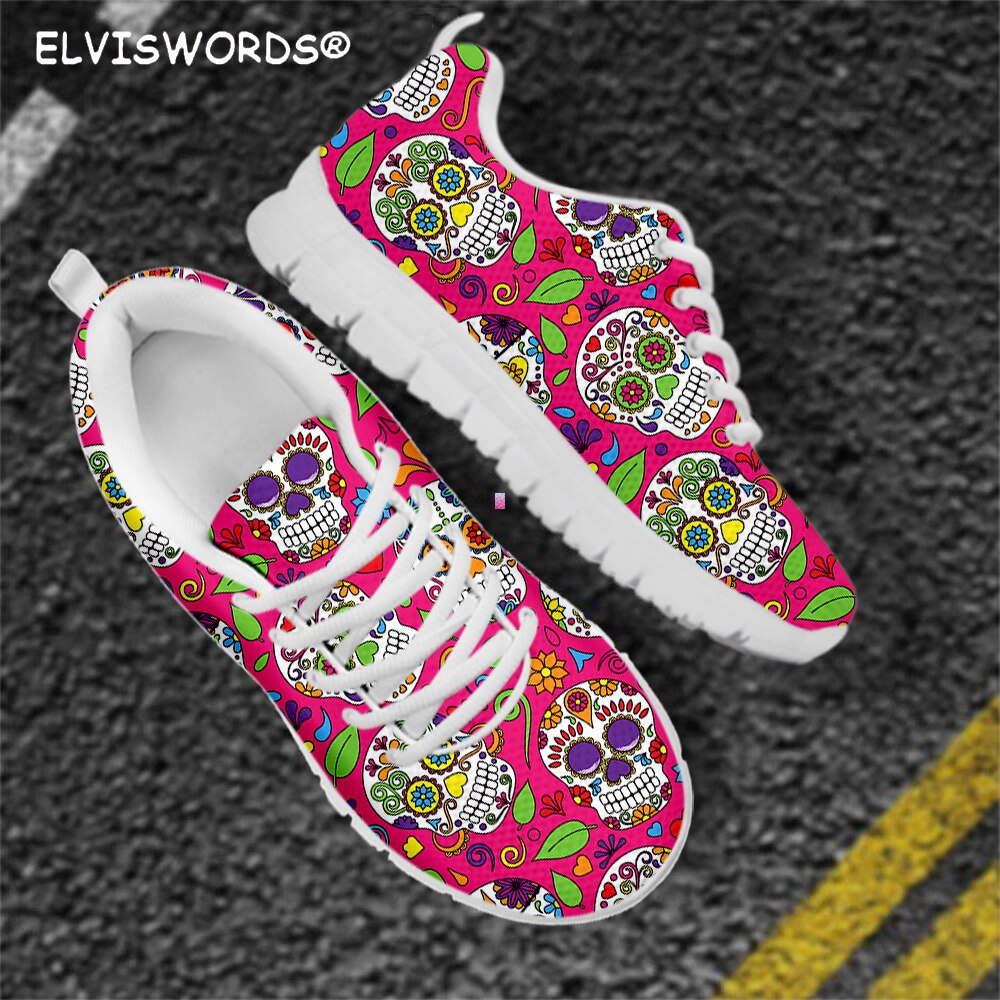 Fashonable Sugar Skull Printing Flats Women's Shoes Super Light