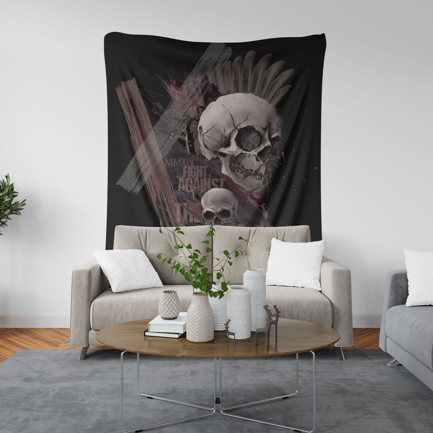 Cartoon Skull Pattern Tapestry Blanket Wall Hanging Tapestries Home