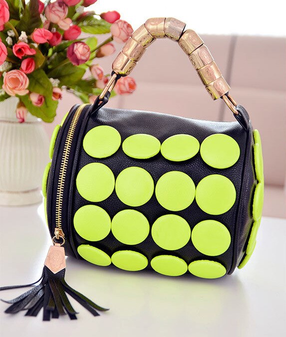 Barrel-shaped Bag Fashionable Button Design Shoulder Bags