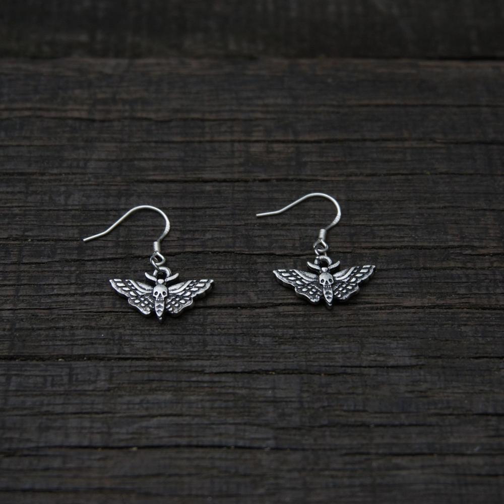 Vintage Dead moth Head Skull Earring Dead Moth Shape Animal