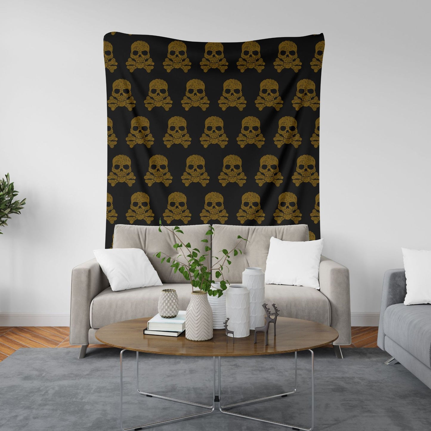 Cartoon Skull Pattern Tapestry Blanket Wall Hanging Tapestries Home
