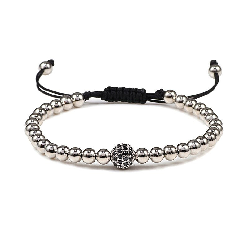 Charm Skull Head Copper Beads Bracelets Handmade