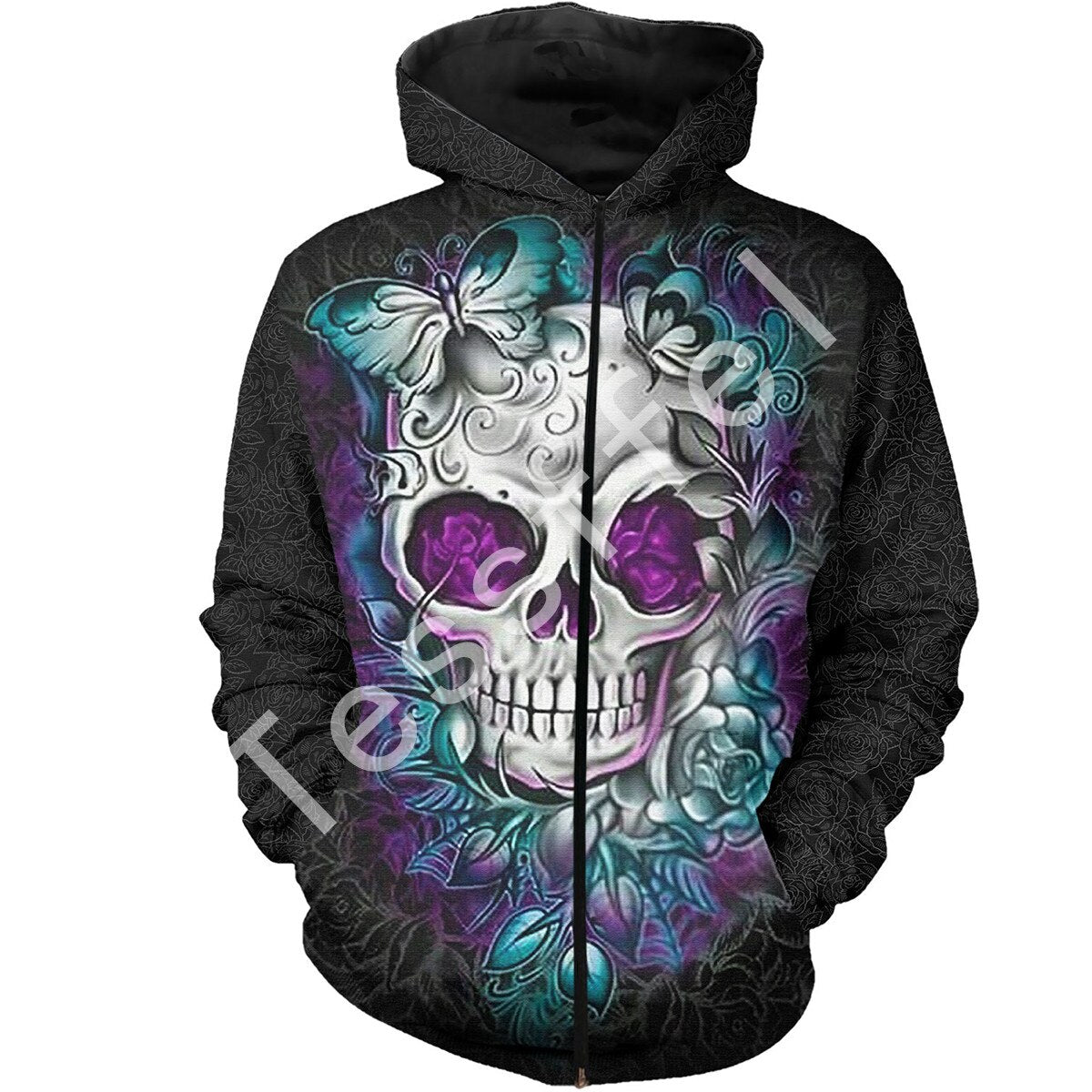 skull art danger funk colorful Men Women HipHop Sweatshirts/Hoodie Pullover
