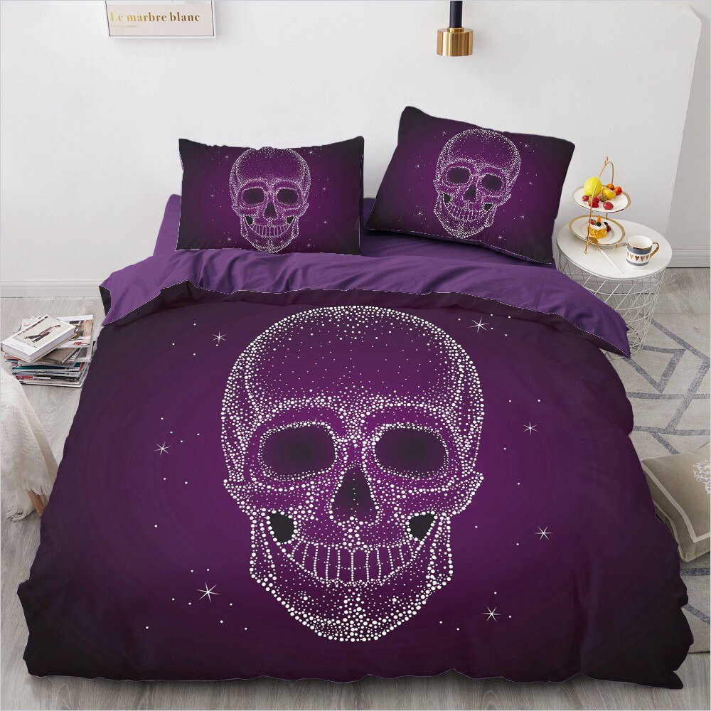 3D Skull Bedding Sets Duvet Quilt Cover Set Comforter Bed Linen Pillowcase
