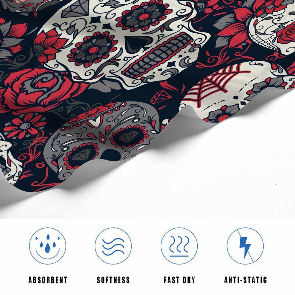 Sugar Skull Bath Towels Microfiber Printed Beach Towel