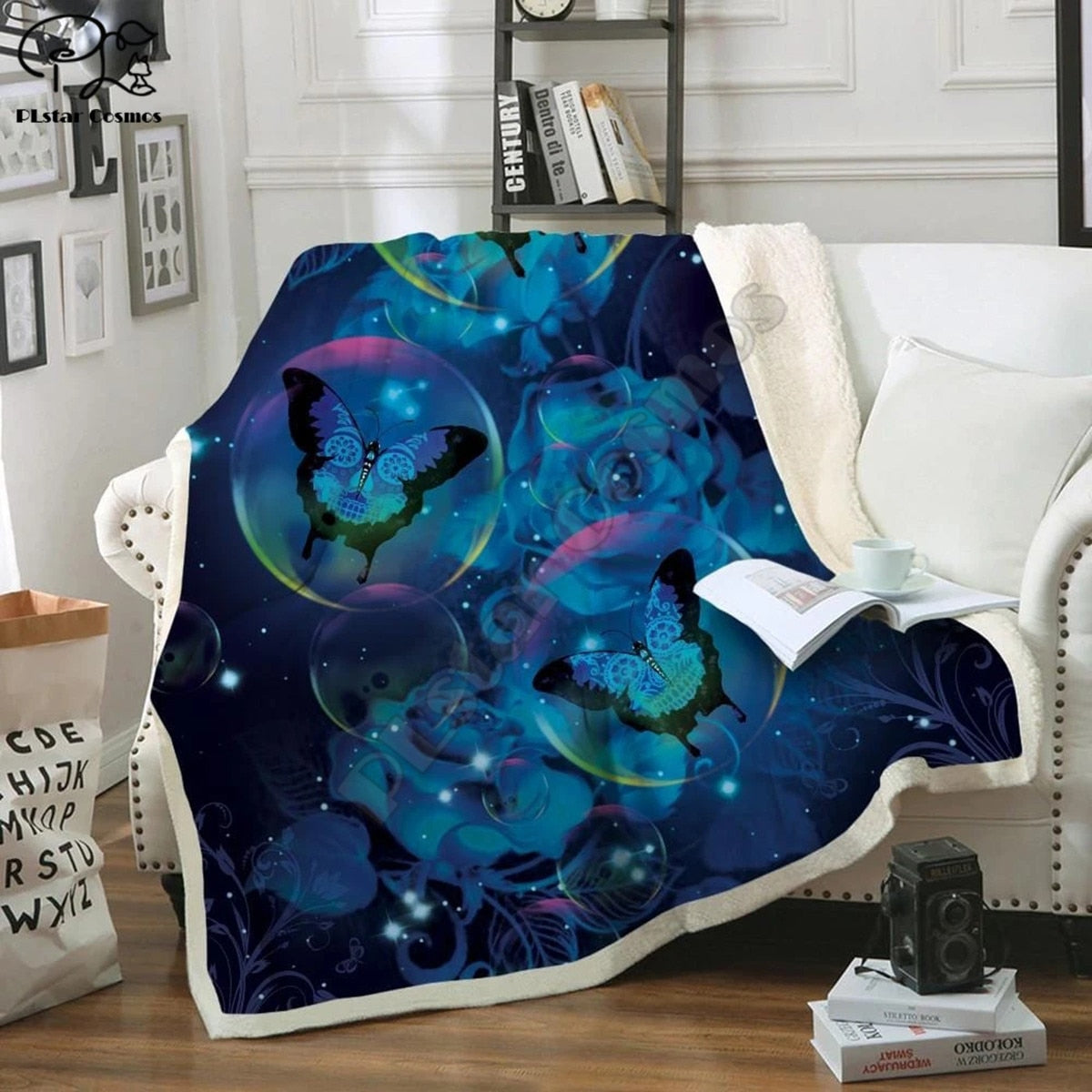 Bubble Skull Butterfly animal Fleece Blanket 3D full printed Wearable Blanket