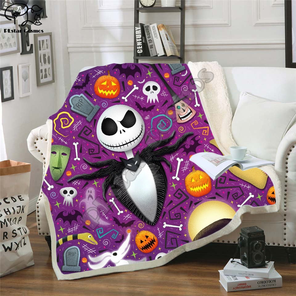 The Nightmare Before Christmas Jack Skull Sherpa Blanket Plush