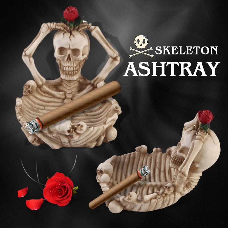 Creative Resin Skeletons Ashtrays Retro Skull Ashtray