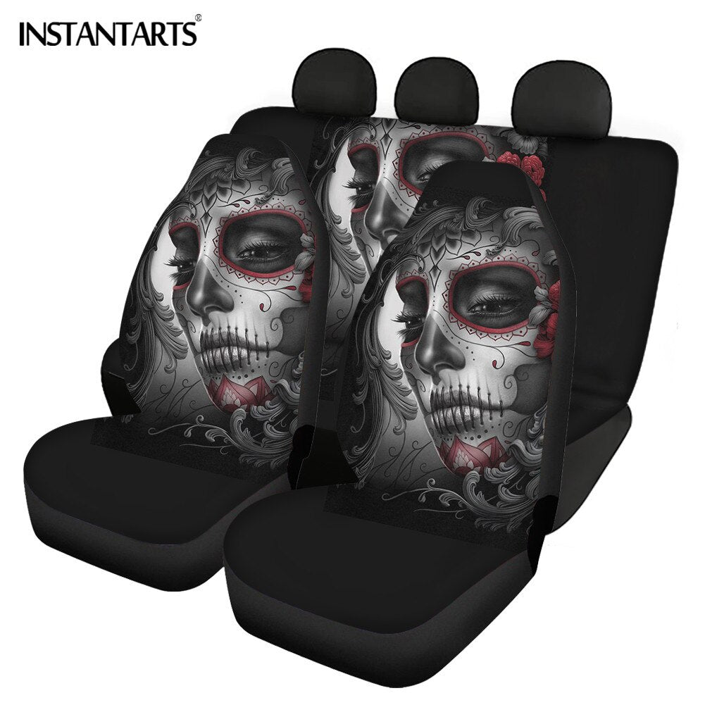 Day of the Dead Sugar Skull Design Easy to Install Car Seat Cover Comfortable Vehicle Seat Covers Front/Back Seat