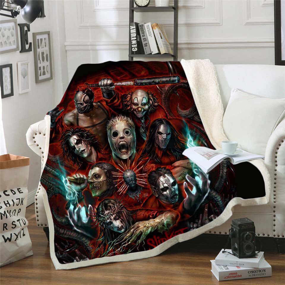 Night Before Christmas Joker Poker Printed Velvet Plush Blanket Duvet
