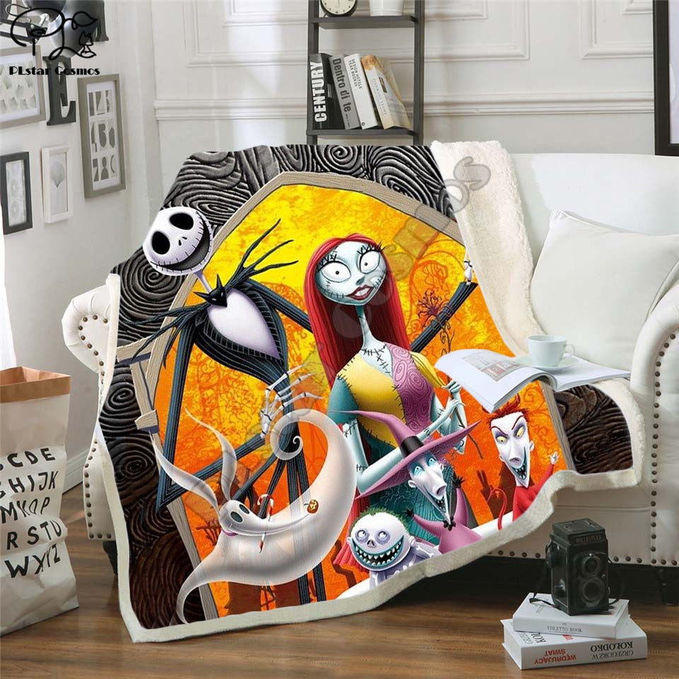 The Nightmare Before Christmas Jack Skull Sherpa Blanket Plush