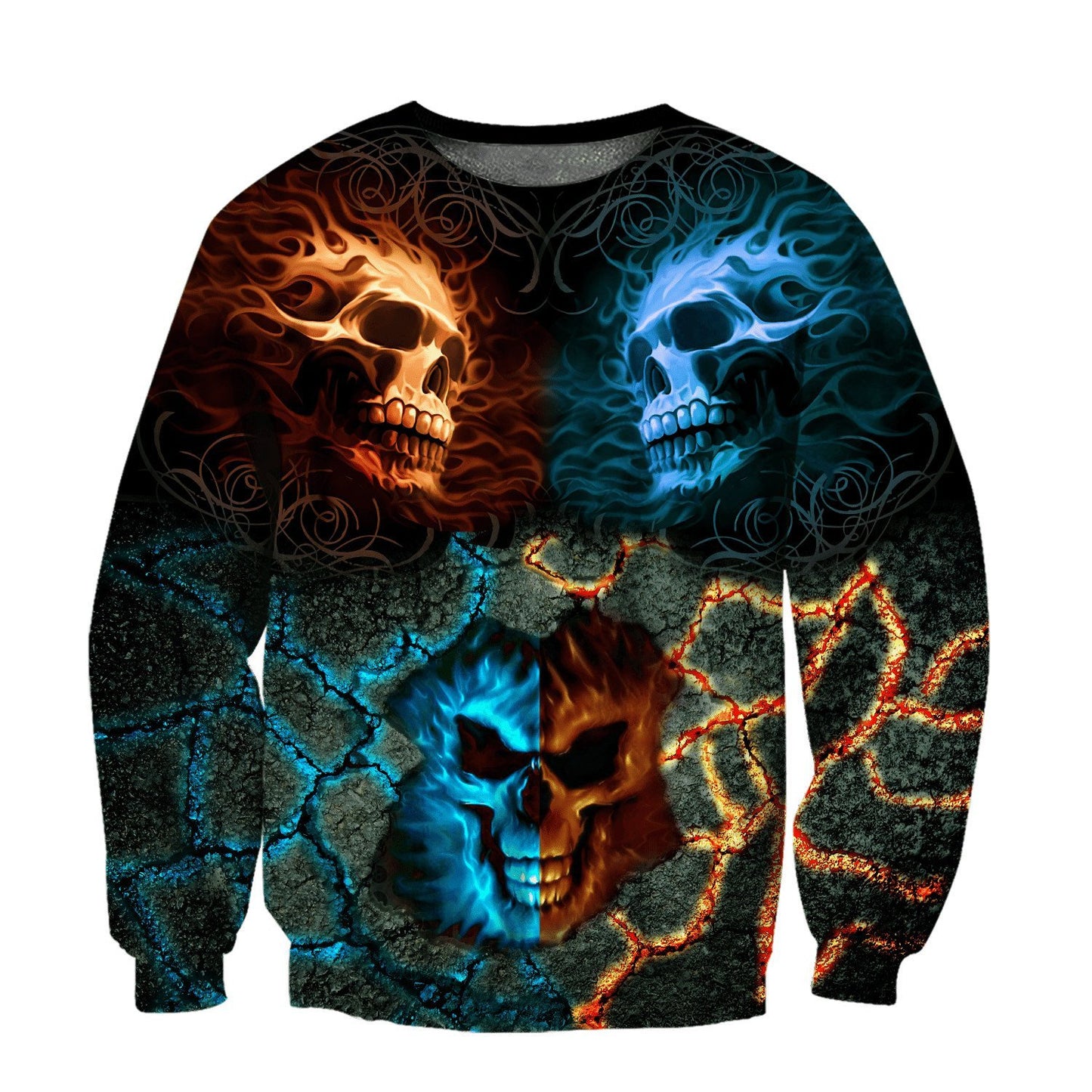 Skull Angel And Demon 3D All Over Printed Autumn Men Hoodies Unisex Casual Zip Pullover