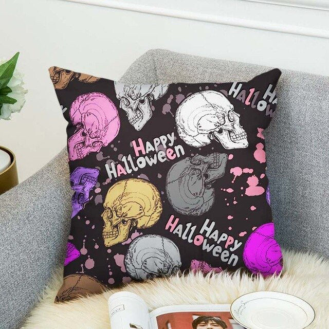 3D Printed Sugar Skull Cover Polyester Cushion Cover Home Bedroom Hotel Car Decoration