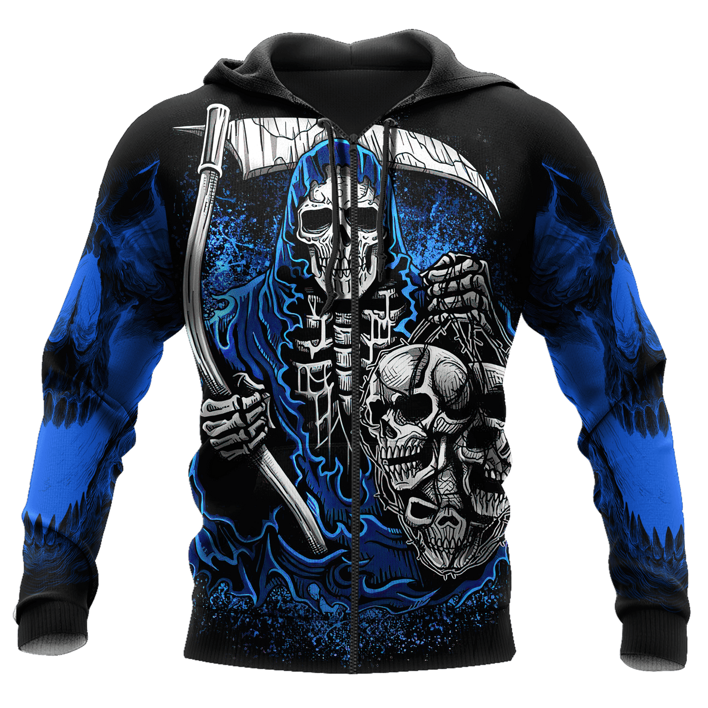 Reaper Scythe Skull Tattoo 3D All Over Printed Mens hoodies and Sweatshirt Autumn Unisex zipper Hoodie Casual Sportswear