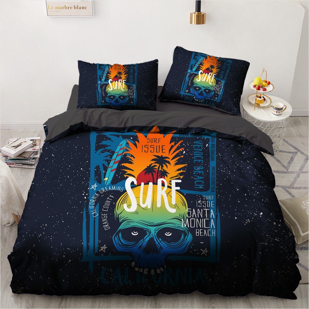 Simple Bedding Sets 3D Rock Skull Duvet Quilt Cover